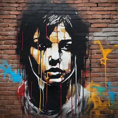 Street art graffiti portrait