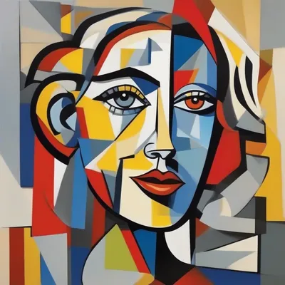 Cubist portrait inspired by Picasso