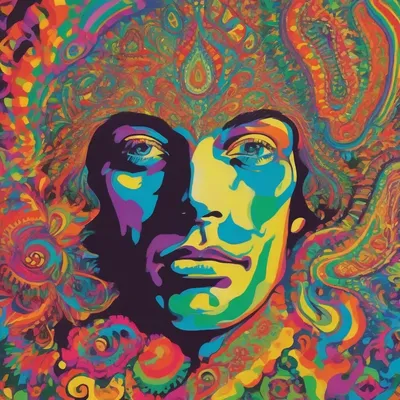 Psychedelic 1960s art portrait
