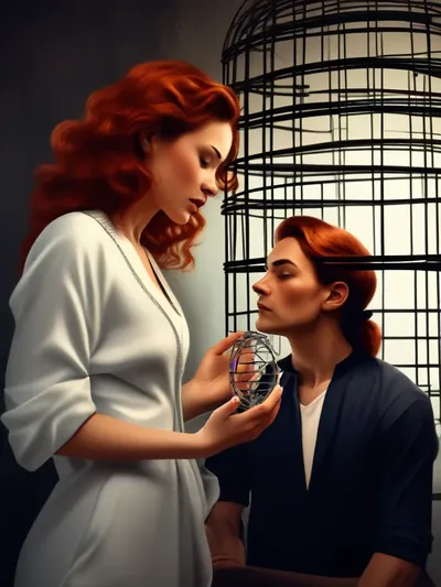 AI-generated chastity image