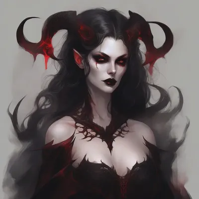 Elegant succubus dark fantasy
