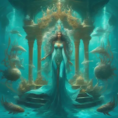 Sea goddess on pearl throne