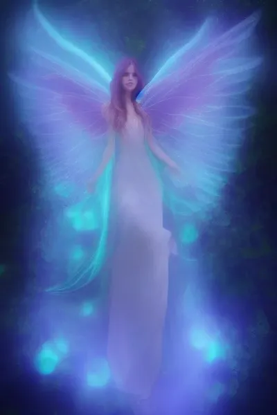 Ethereal forest fairy with glowing wings