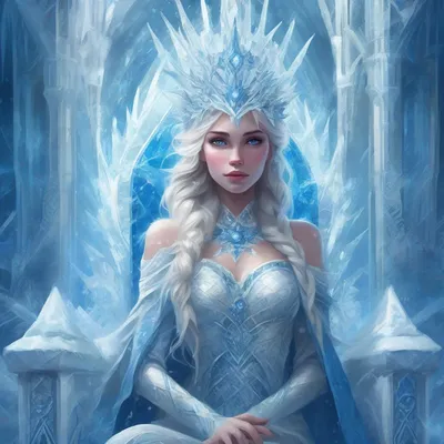 Ice queen in frozen palace