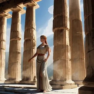 Oracle of Delphi in sacred temple