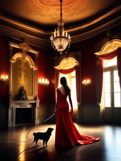 AI-generated femdom image