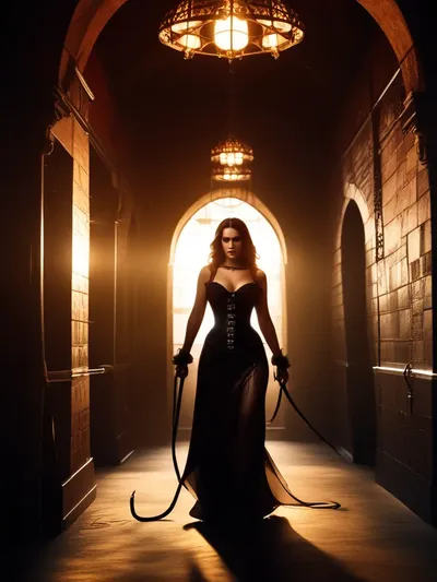 AI-generated femdom image