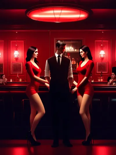 AI-generated femdom image