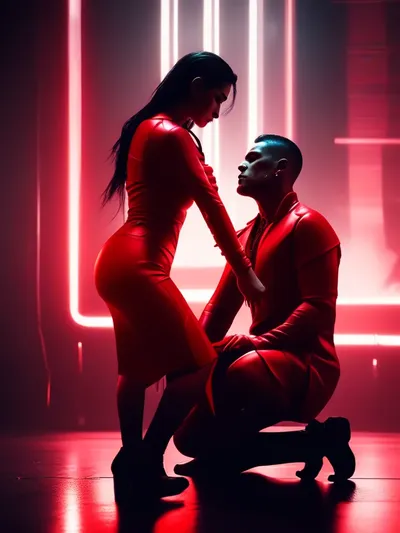 AI-generated femdom image