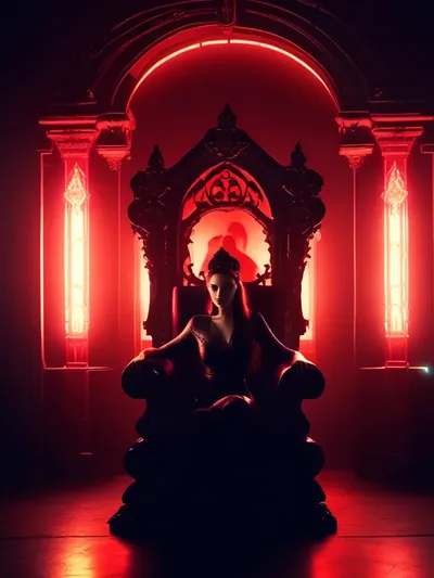 AI-generated femdom image