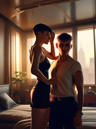 AI-generated femdom image