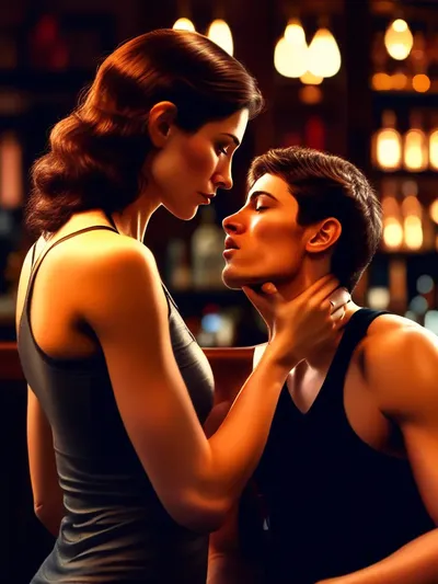 AI-generated femdom image