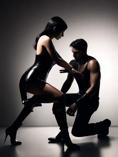 AI-generated femdom image