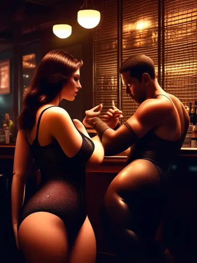 AI-generated femdom image