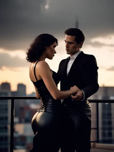 AI-generated femdom image