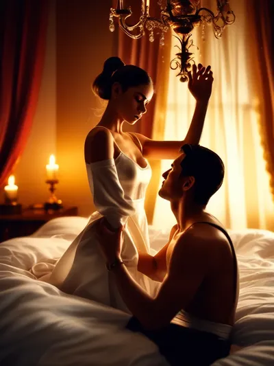 AI-generated femdom image