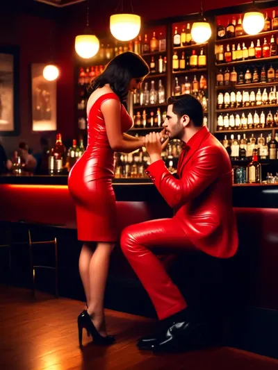 AI-generated femdom image