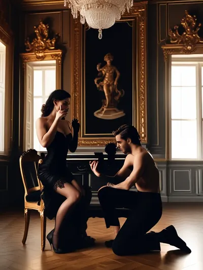 AI-generated femdom image