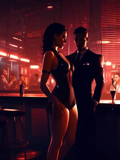 AI-generated femdom image