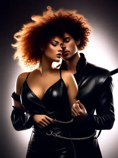 AI-generated femdom image