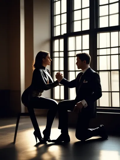 AI-generated femdom image