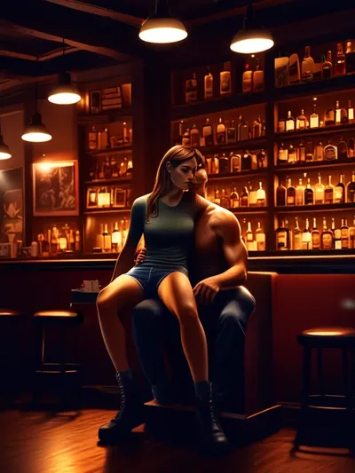 AI-generated femdom image