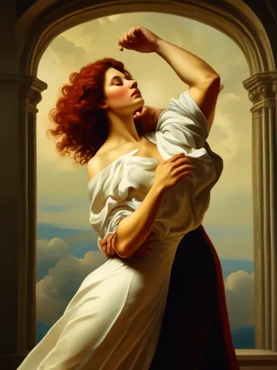 AI-generated femdom image