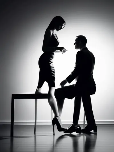 AI-generated femdom image