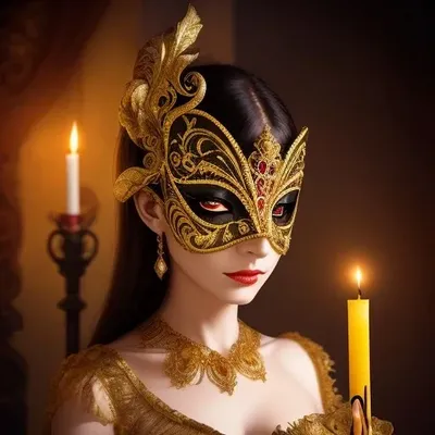 Venetian carnival mask portrait