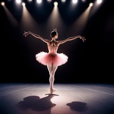 Ballet dancer in spotlight performance