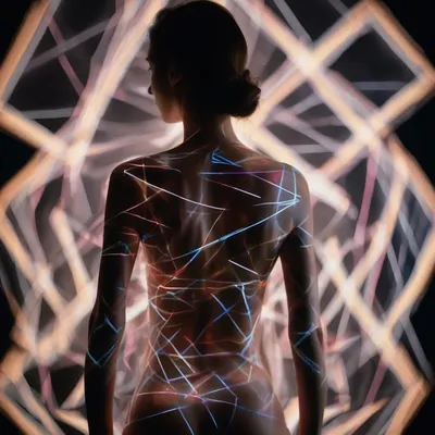 Projected light body art photography