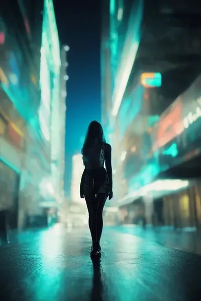 Cyberpunk portrait with neon lighting