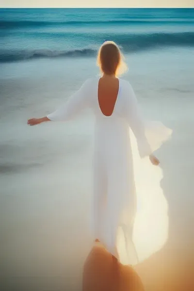 Ethereal beach photography at sunset