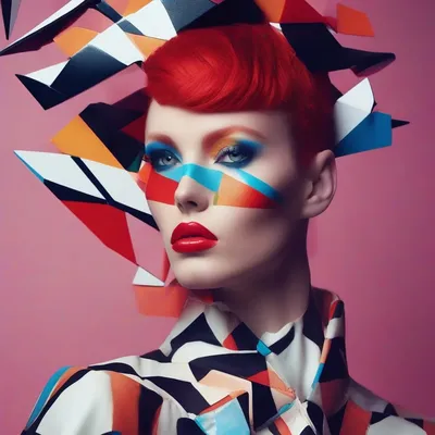 Avant-garde fashion editorial portrait