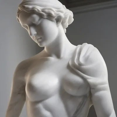 Classical marble female torso sculpture