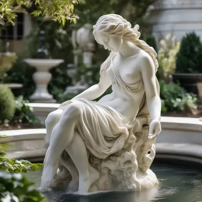 Baroque nymph fountain sculpture