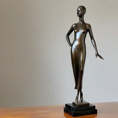 Art Deco bronze female figure