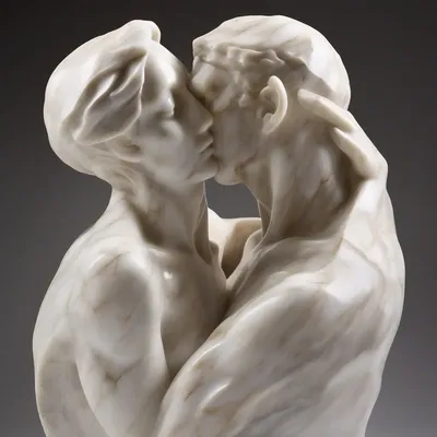Passionate embrace sculpture Rodin style