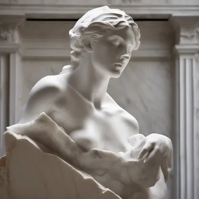 Unfinished marble sculpture Michelangelo style