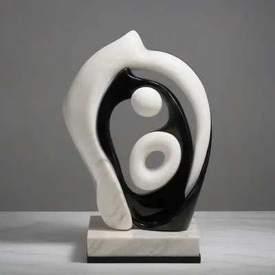 Modern abstract feminine marble sculpture