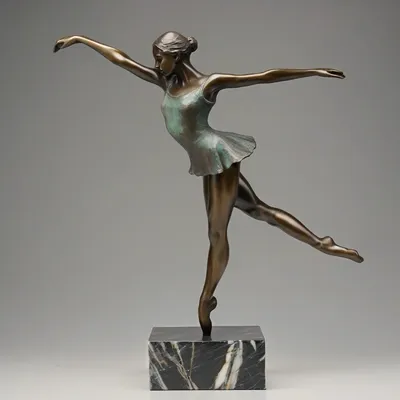 Degas-style bronze ballet dancer